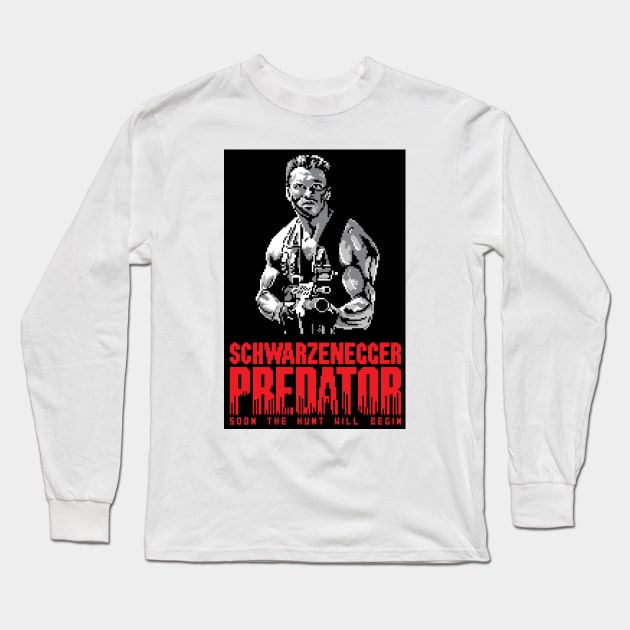 Pixelated Predator Poster Long Sleeve T-Shirt by inotyler